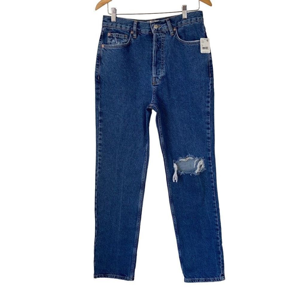 Free people we the free The lasso straight leg high rise distressed jeans new